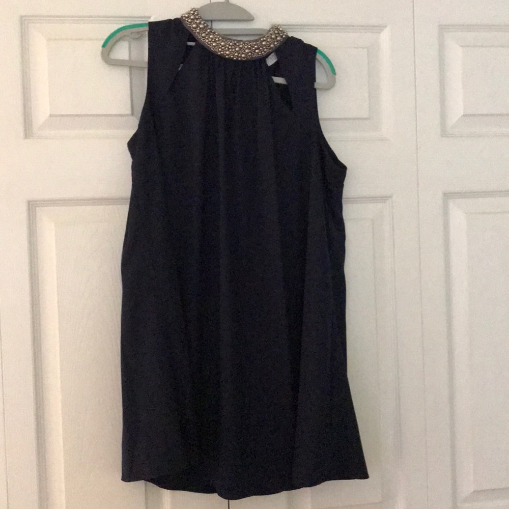 Tobi shift dress with beaded collar